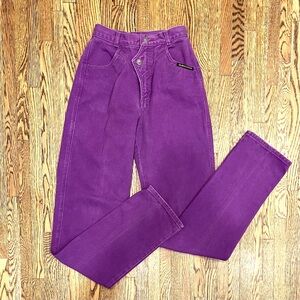 Vintage Rocky Mountain Rockies Jeans Sz 27 80s 90s Bareback Hi- Rise Purple